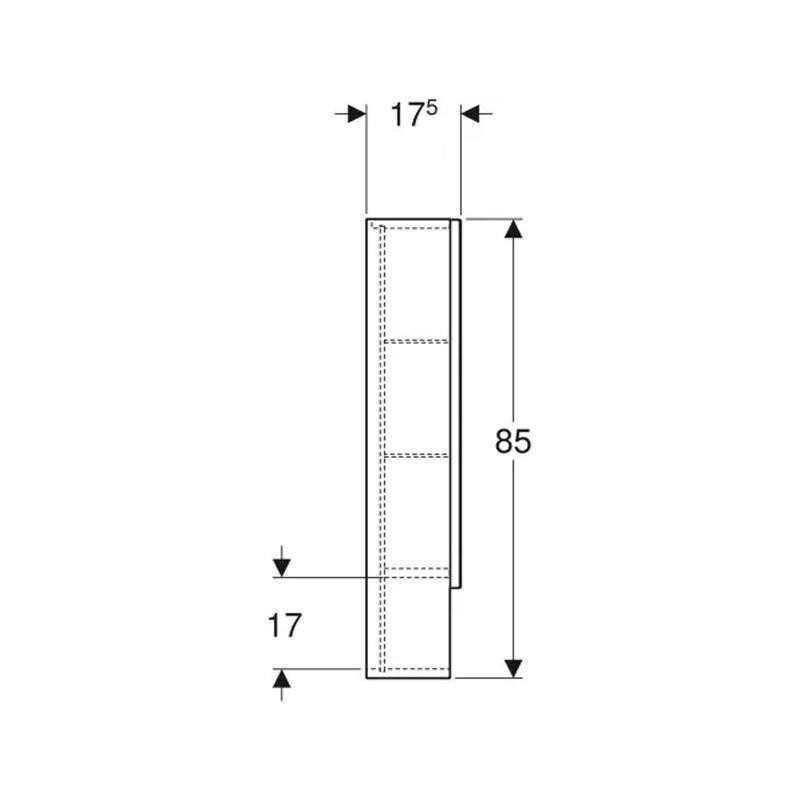 Dulap suspendat cu oglinda, Geberit, Selnova Square, alb lucios, 60 cm - 3 | YEO