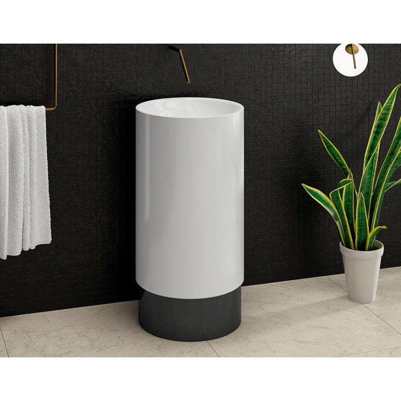 Lavoar freestanding Kolpasan, Heaven, din Kerrock, h90 cm, alb/negru - 1 | YEO