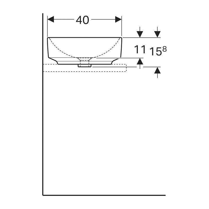 Lavoar pe blat, Geberit, VariForm, dreptunghiular, 55 cm, alb - 3 | YEO