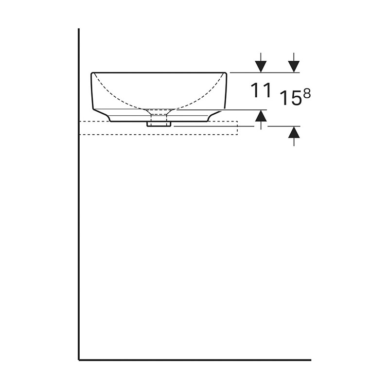 Lavoar pe blat, Geberit, VariForm, rotund, 40 cm, alb - 3 | YEO