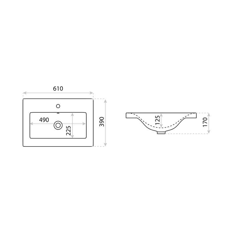 Lavoar pentru mobilier Spectrum, Canari, soft, 60 cm, alb - 3 | YEO