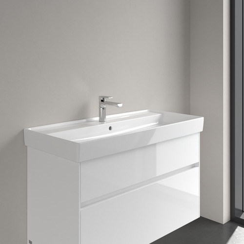 Lavoar pentru mobilier Villeroy & Boch, Collaro 100 cm, TitanCeram cu orificiu pentru baterie și preaplin, alb alpin, 4A33A501 - 1 | YEO