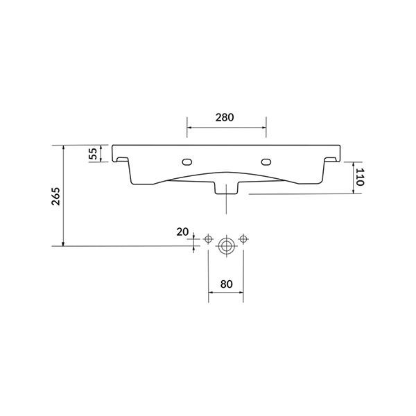 Lavoar slim pentru mobilier, Cersanit, Moduo, 80x38 cm, alb - 3 | YEO