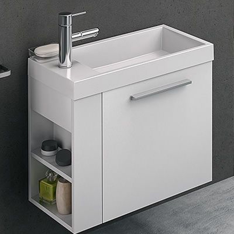 Mobilier cu lavoar de stânga din Kerrock Kolpasan, Kiki 50 cm, alb - 2 | YEO