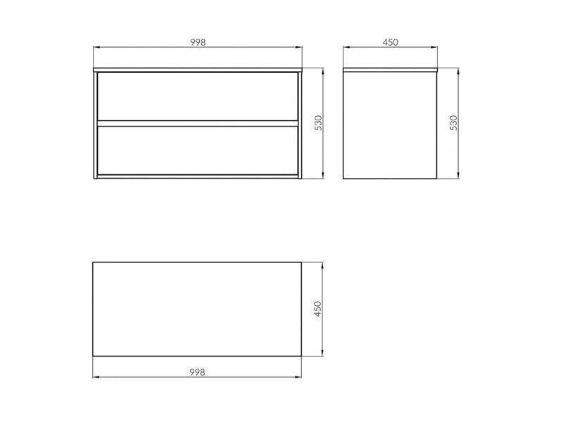 Mobilier suspendat Cersanit, Crea, pentru lavoarele pe blat, 100 cm, gri mat - 1 | YEO