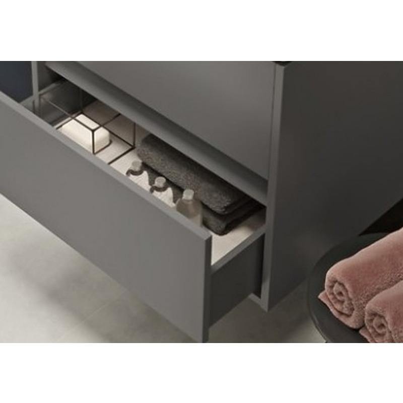 Mobilier suspendat Cersanit, Crea, pentru lavoarele pe blat, 80 cm, gri mat - 2 | YEO