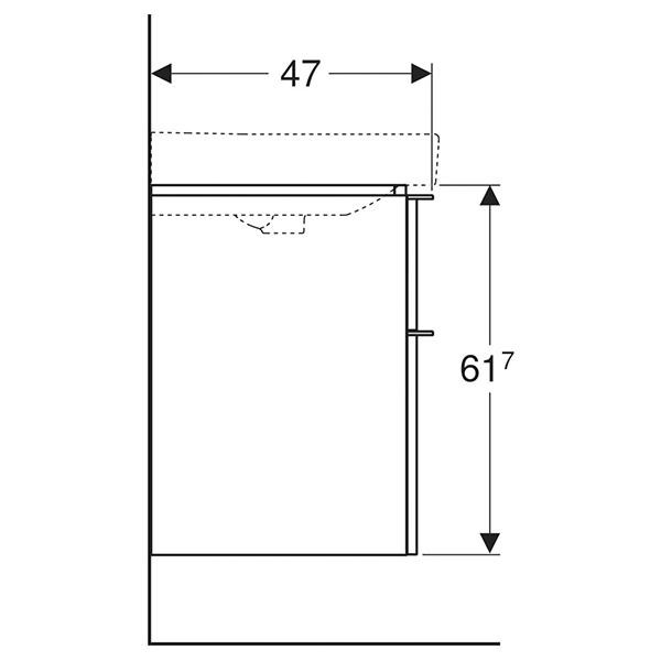Mobilier suspendat, Geberit, Smyle Square, pentru lavoar, 75 cm, lava mat - 3 | YEO