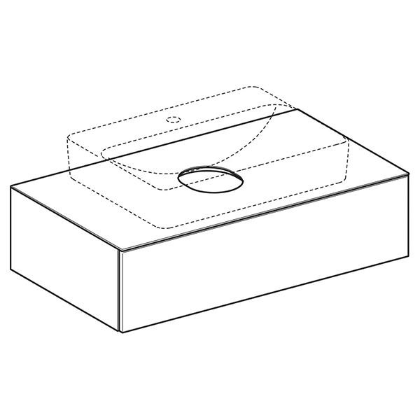 Mobilier suspendat, Geberit, VariForm, pentru lavoare, nuc hickory - 2 | YEO
