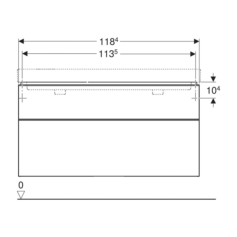 Mobilier suspendat pentru lavoar, Geberit, Smyle Square, 120 cm, lava mat - 1 | YEO
