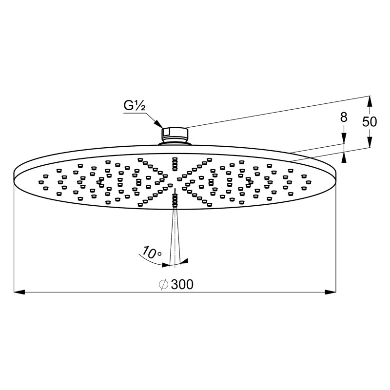 Pălărie de duș, Kludi, A-QA, 30 cm, alb mat, 6433053-00 - 1 | YEO