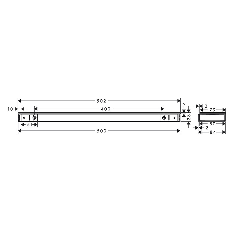 Poliță, Hansgrohe, Rainfinity, 50 cm, crom - 2 | YEO