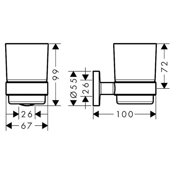 Portpahar din sticla, Hansgrohe, Logis Universal - 1 | YEO