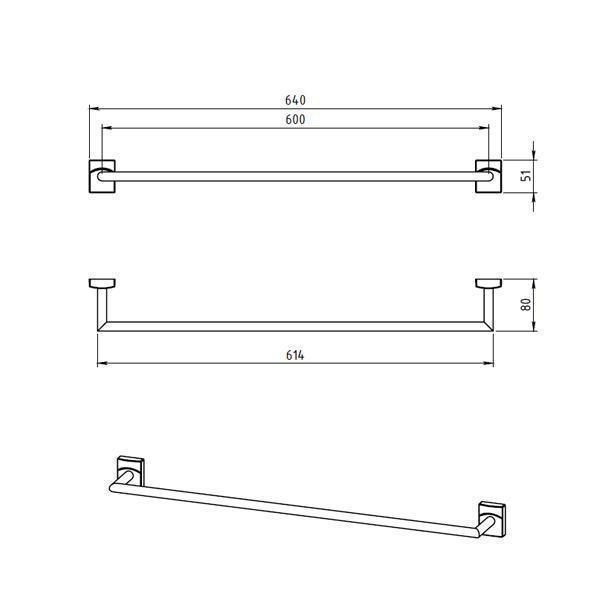 Portprosop, Ferro, Metalia 12, 60 cm, crom - 1 | YEO