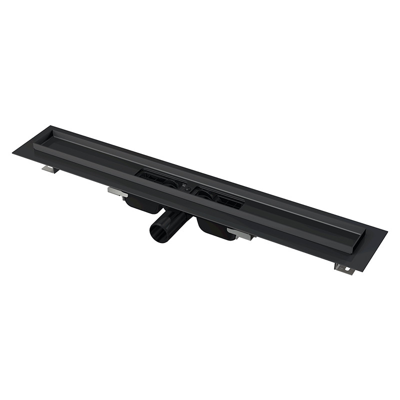 Rigolă de duș, Alcadrain, Low, fără grătar, 75 cm, negru mat