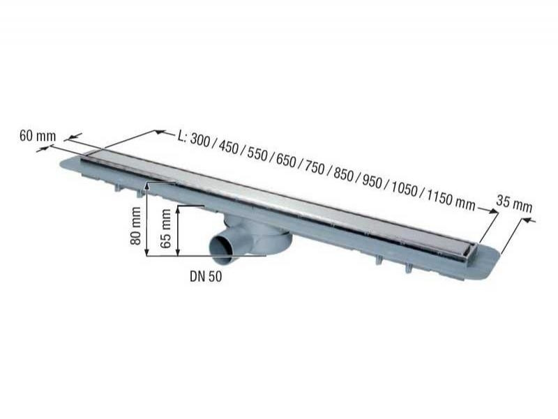 Rigola pentru dus Kessel, Linearis Compact, cu corp sifon integrat si gratar otel inox/faiantabil, 45 cm - 1 | YEO