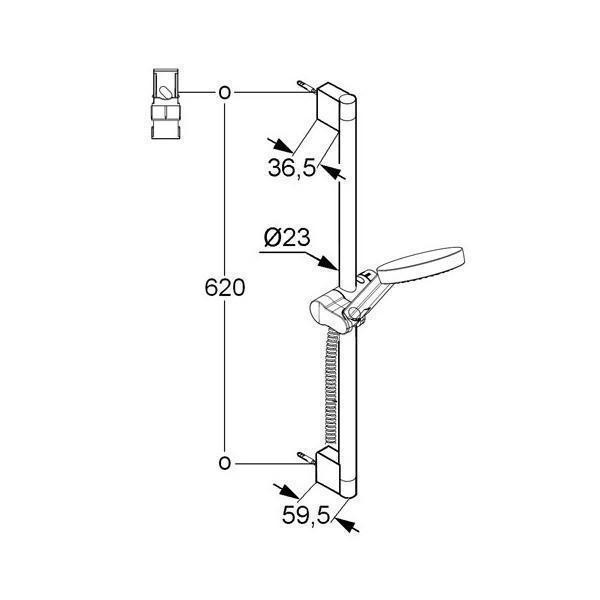 Set de dus Kludi, A-QA, crom - 1 | YEO