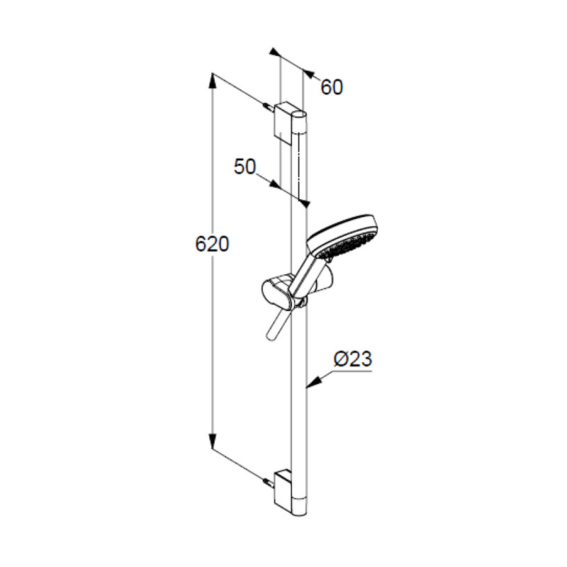 Set de duș, Kludi, sDive, 3S, cu suport de duș și furtun, crom - 1 | YEO