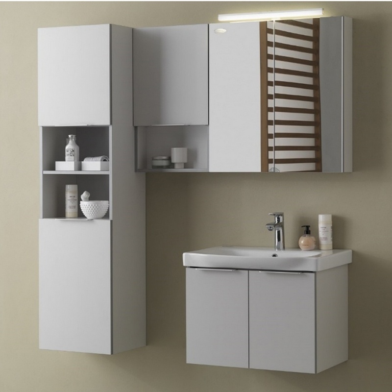 Set mobilier cu lavoar Kolpasan, Lana 65 cm, gri mat, 528990 - 3 | YEO