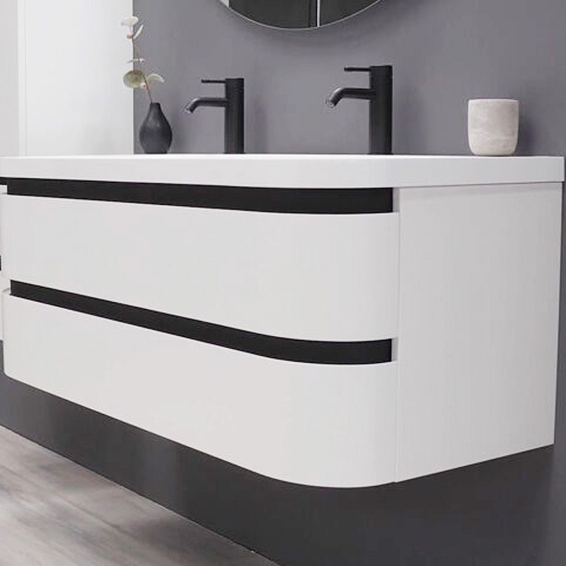 Set mobilier suspendat si lavoar, Kolpasan, Vittoria, 120 cm, alb mat - 2 | YEO
