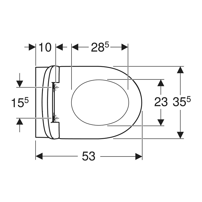 Set vas wc suspendat, Geberit, Selnova, rimless, formă deschisă, cu capac soft close și quick release, alb - 2 | YEO