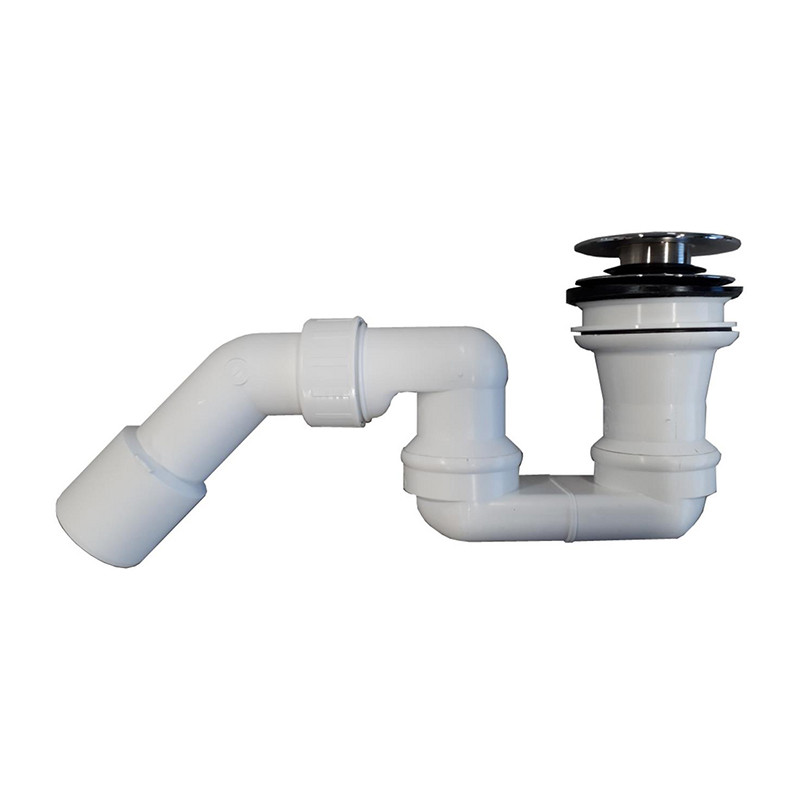 Sifon pentru cada, Villeroy & Boch, Push-to-Open, fara preaplin, crom