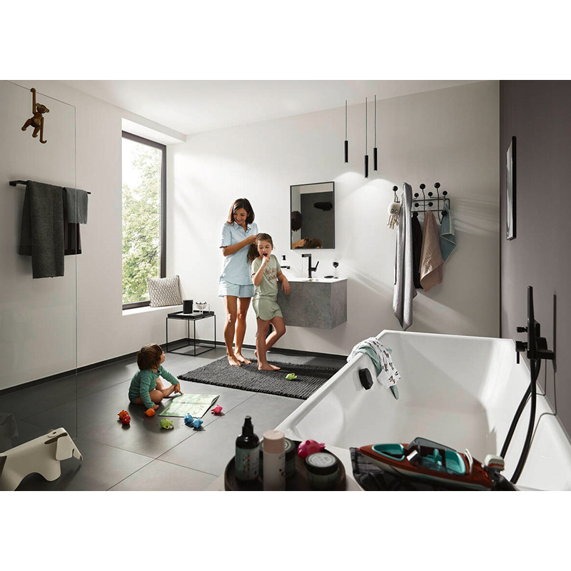 Suport de prosop dublu, Hansgrohe, AddStoris, negru mat - 2 | YEO