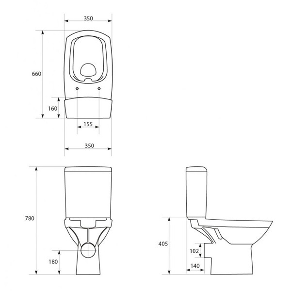 Vas WC compact Cersanit, Carina, cu capac soft close si rezervor, Clean On, alb - 3 | YEO