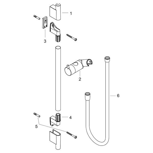 Bara de dus, Hansgrohe, Unica S Puro, cu furtun, 65 cm, alb mat - 2 | YEO