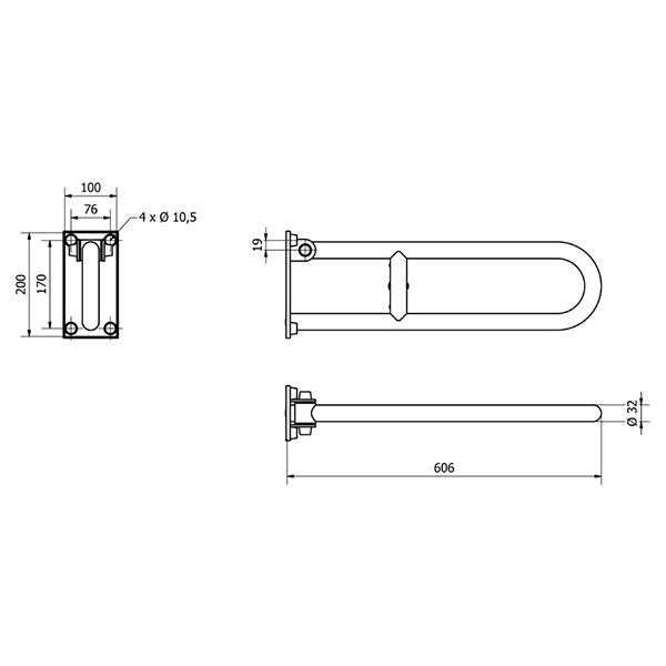 Bara de siguranta rabatabila, Thermomat, 60 cm, alb - 1 | YEO