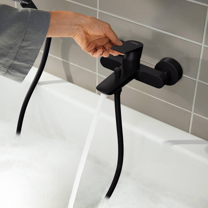 Baterie cada-dus Hansgrohe, Rebris E, negru mat - 3 | YEO