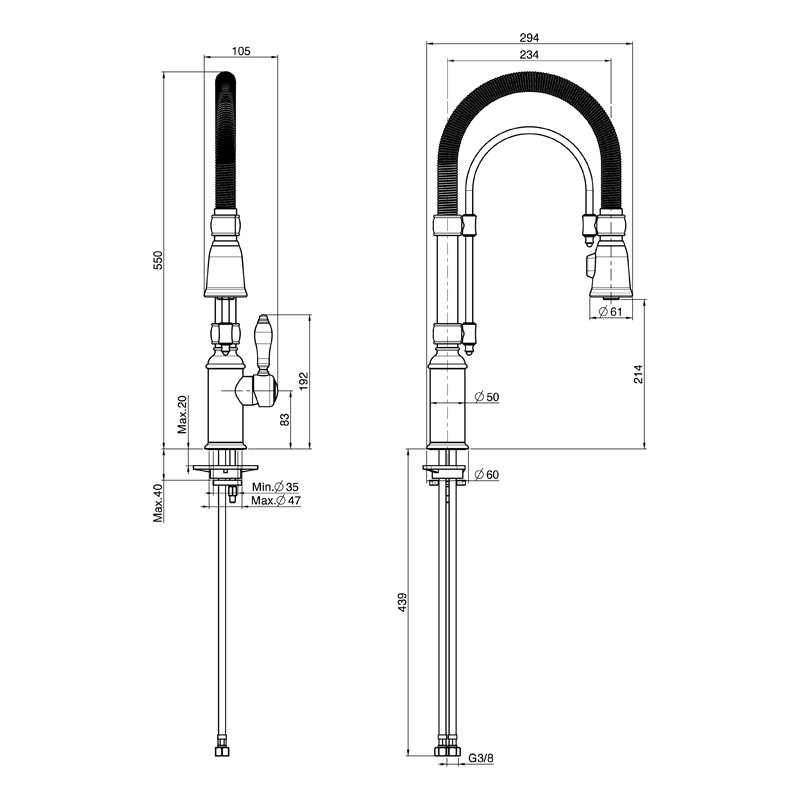 Baterie de bucătărie, FIMA Carlo Frattini, Cucina, crom, F7030CR - 2 | YEO