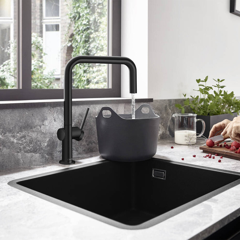 Baterie de bucatarie Hansgrohe, Talis M54 220, negru mat - 2 | YEO