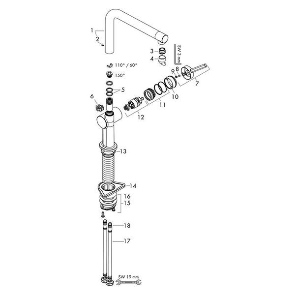 Baterie de bucatarie monocomanda, Hansgrohe, Talis M54 270, crom - 2 | YEO