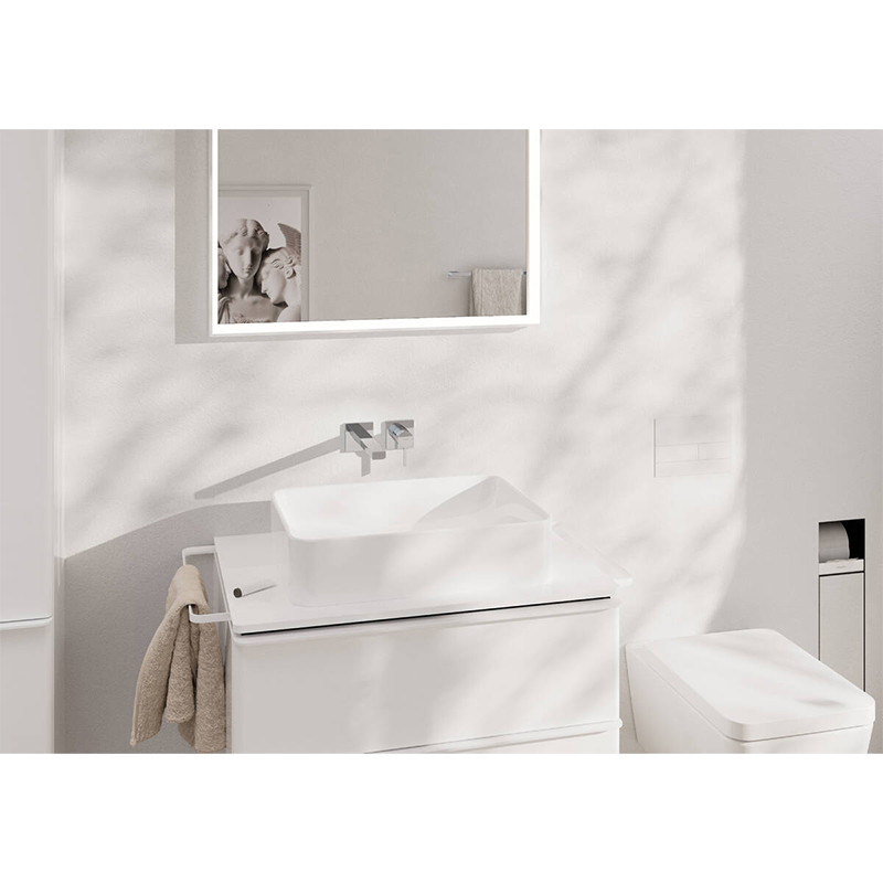 Baterie lavoar cu montaj pe perete, Hansgrohe, Tecturis E, EcoSmart+, cu pipă de 22,5 cm, crom, 73051000 - 2 | YEO