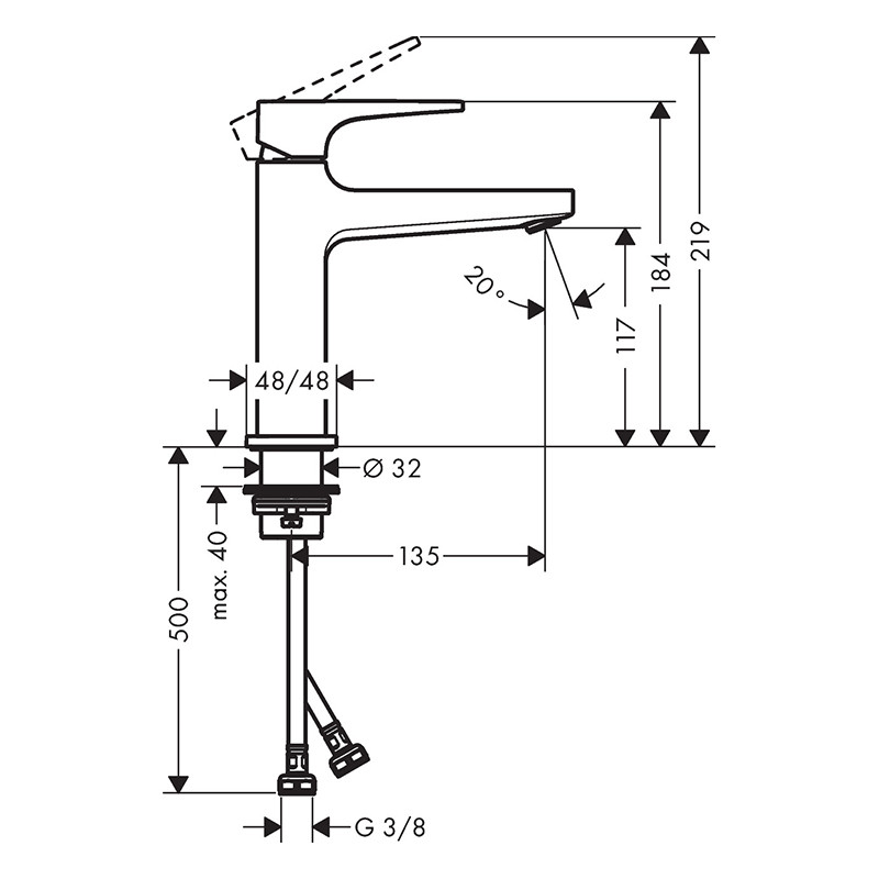 Baterie lavoar, Hansgrohe, Metropol 110, cu ventil, bronz periat - 1 | YEO