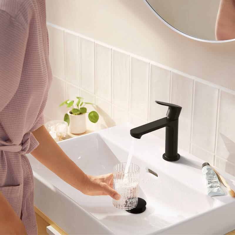 Baterie lavoar Hansgrohe, Rebris S 110, CoolStart, fără ventil, negru mat - 2 | YEO