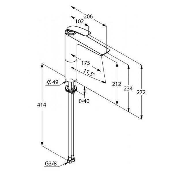 Baterie lavoar Kludi, Balance, monocomanda, inalta, L = 212 mm, crom - 1 | YEO