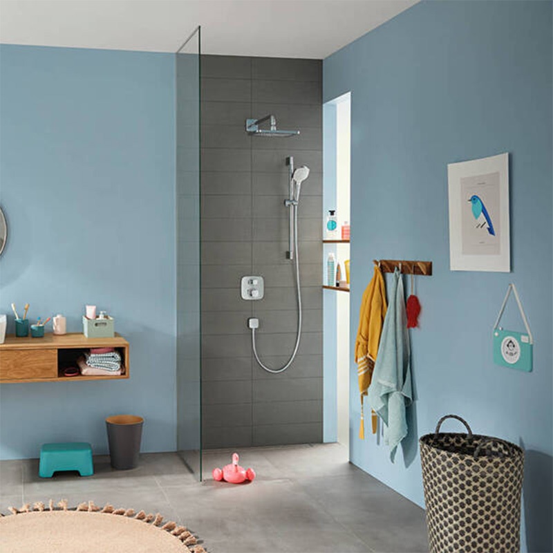 Baterie termostatată Hansgrohe, Ecostat E, parte vizibilă, 1 funcție, crom - 1 | YEO