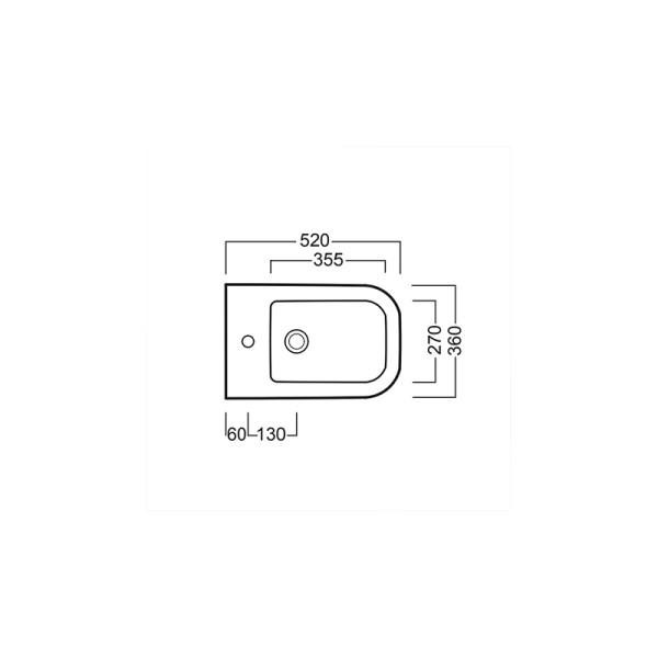Bideu stativ Hatria, Bianca, back-to-wall, alb - 2 | YEO