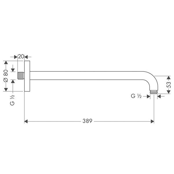 Brat de dus cu prindere pe perete, Hansgrohe, bronz periat - 1 | YEO