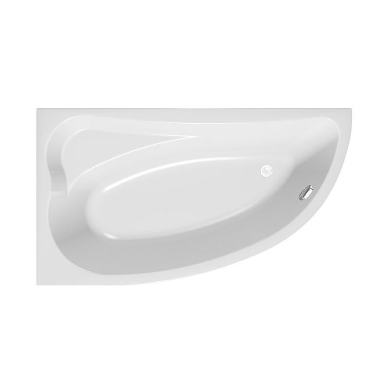 Cada asimetrica, Kolpasan, Calando-D, 150 x 85 cm, cu montaj pe dreapta, alb - 1 | YEO