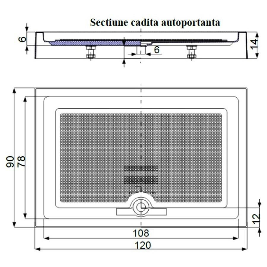 Cadita de dus dreptunghiulara Belform, Bella, 120x90 cm - 1 | YEO