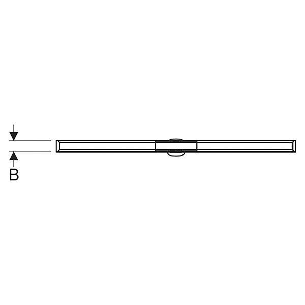 Capac pentru rigola dus Geberit, CleanLine 20, montaj in pardoseala, negru/periat, 30-90 cm - 2 | YEO