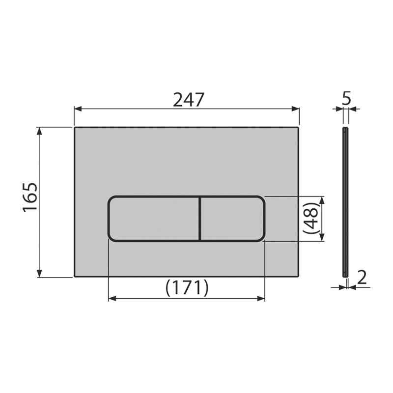 Clapeta de actionare, Alcadrain, Moon, alunox-mat - 1 | YEO