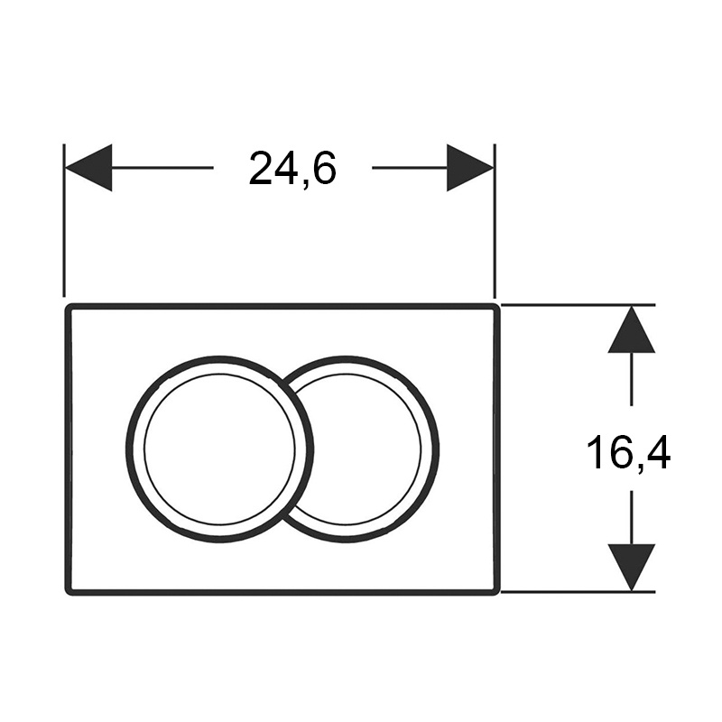 Clapetă de acționare, Geberit, Delta01, alb - 1 | YEO