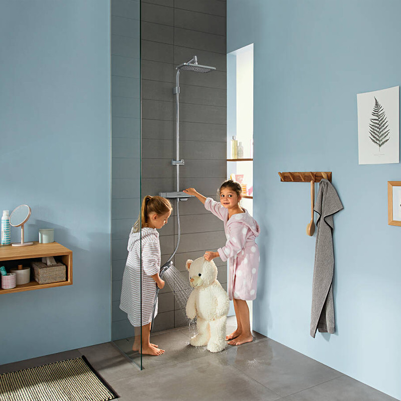 Coloana dus cu baterie si termostat Hansgrohe, Croma E 280, 1 jet, Ecostat E, crom - 1 | YEO
