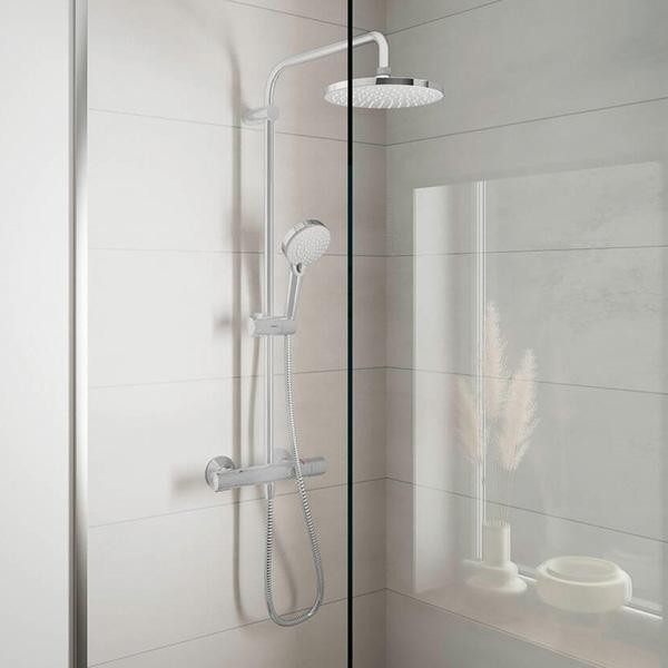 Coloana dus cu baterie si termostat Hansgrohe, Vernis Blend 200, crom - 1 | YEO