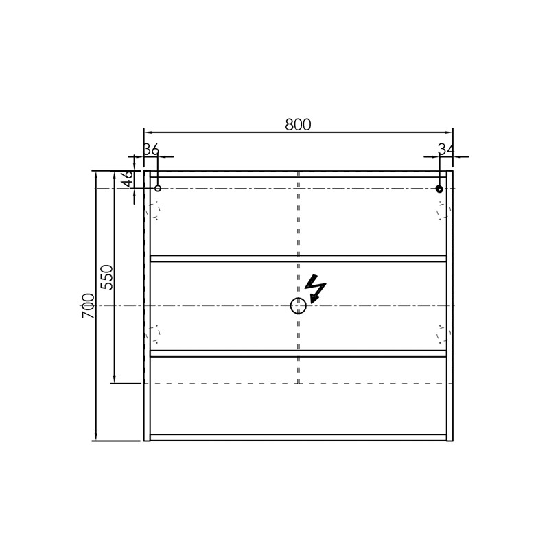 Dulap cu oglinda, Kolpasan, Evelin, 80 x 14 x 70 cm, gri - 2 | YEO