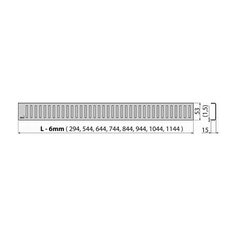 Grătar pentru rigolă, Alcadrain, Pure, 75 cm, crom - 1 | YEO