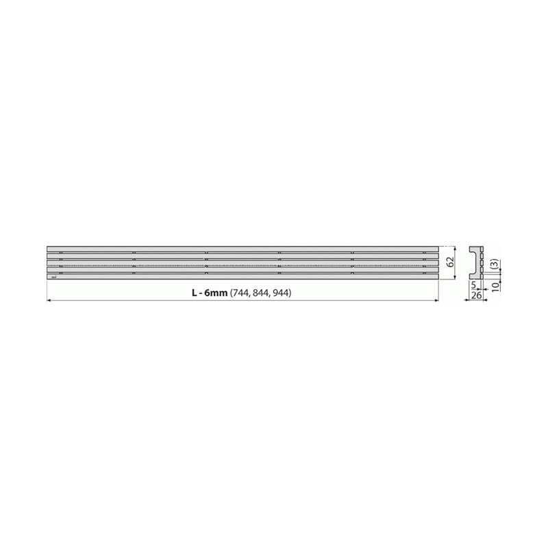 Grătar pentru rigolă, Alcadrain, Stream, 85 cm, crom mat - 1 | YEO